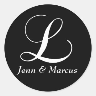 Customisable Monogram L Wedding Sticker