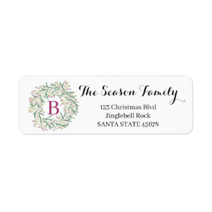Customisable Monogram Label Christmas