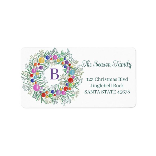 Customisable Monogram Label Christmas (Front)