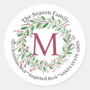 Customisable Monogram Label Christmas