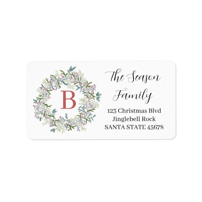 Customisable Monogram Label Christmas (Front)