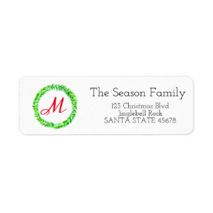 Customisable Monogram Label Christmas
