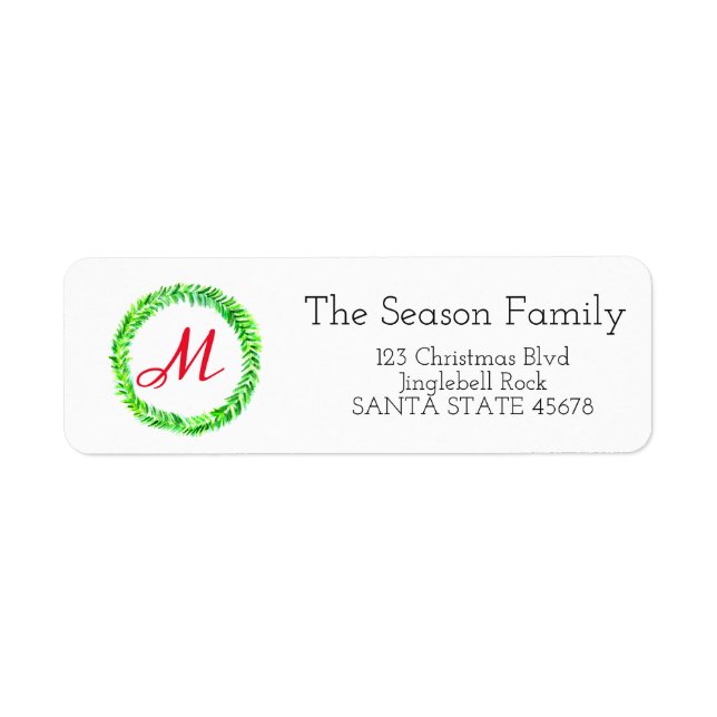 Customisable Monogram Label Christmas (Front)