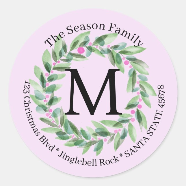 Customisable Monogram Label Christmas (Front)