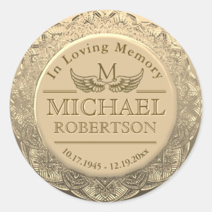 Customisable Monogram Memorial Gold Seal