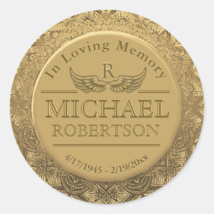 Customisable Monogram Memorial Gold Seal