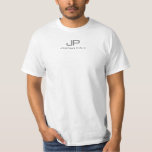 Customisable Monogram Name Mens Modern Value T-Shirt<br><div class="desc">Customisable Monogram Initial Letter Name Template Elegant Trendy Men's White Value T-Shirt.</div>
