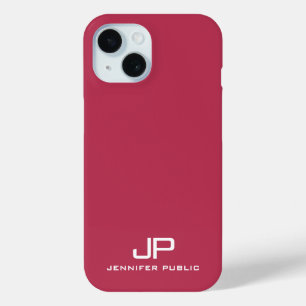 Customisable Monogram Name Template Viva Magenta iPhone 15 Case