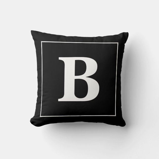 Customisable Monogram on Throw Pillow (Front)