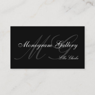 Customisable Monogram Plain Business Card