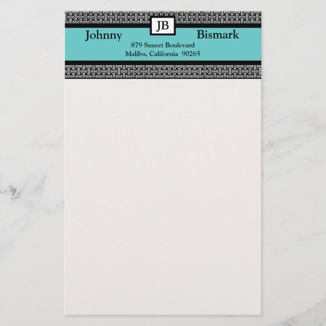 Customisable Monogram Stationary Stationery (Front)
