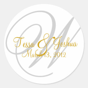 Customisable Monogram Wedding Initial Seal Sticker