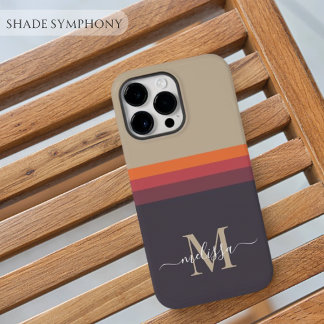 Customisable Monogram with Cute Stripe Colour Bloc Case-Mate iPhone 14 Pro Max Case