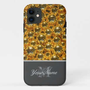 Customisable Monogram with golden christmas balls! Case-Mate iPhone Case