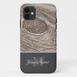 Customisable Monogram with wooden grunge! Case-Mate iPhone Case