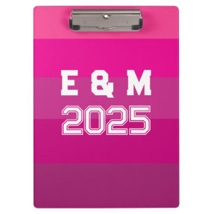 "customisable monogramm and years clipboard