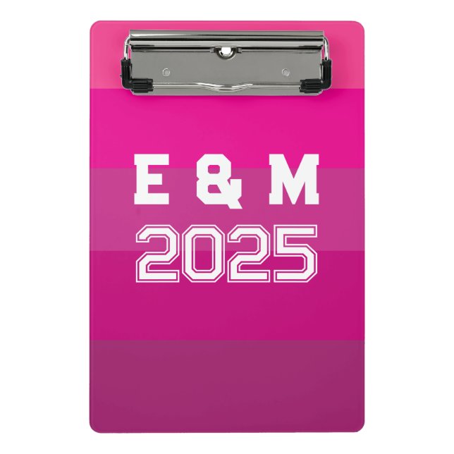 "customisable monogramm and years  mini clipboard (Front)