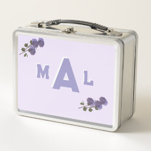 Customisable Monogrammed Lavender Metal Lunch Box
