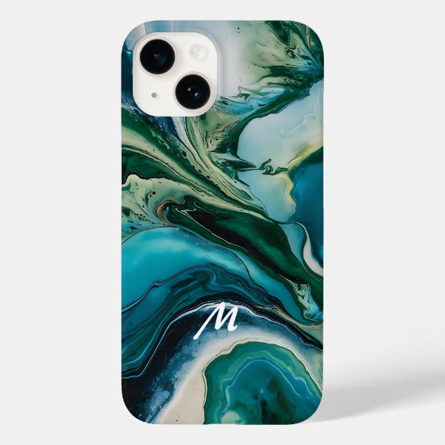 Customisable Monogrammed Marble Resin Design  Case-Mate iPhone Case (Back)