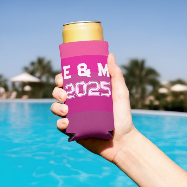 Customisable monograms and years  seltzer can cooler (In Situ Pool)