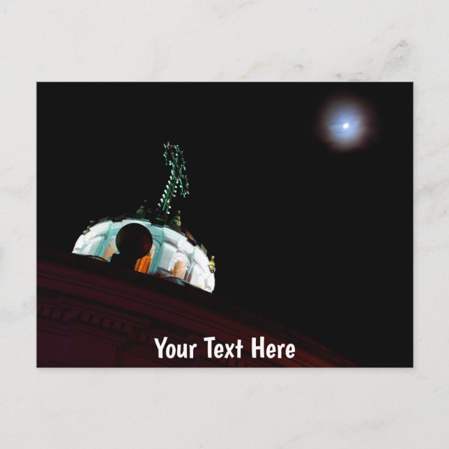 Customisable moon & cross, Quito, Ecuador Postcard (Front)