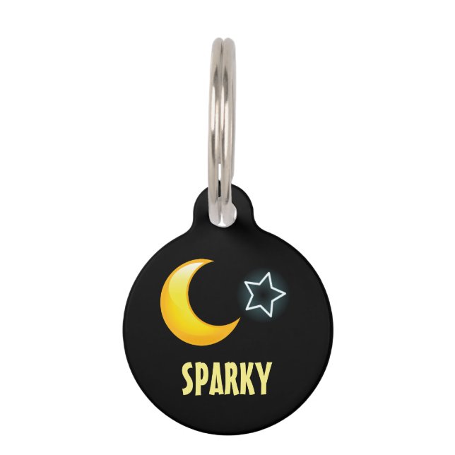 Customisable moon stars pet tag (Front)