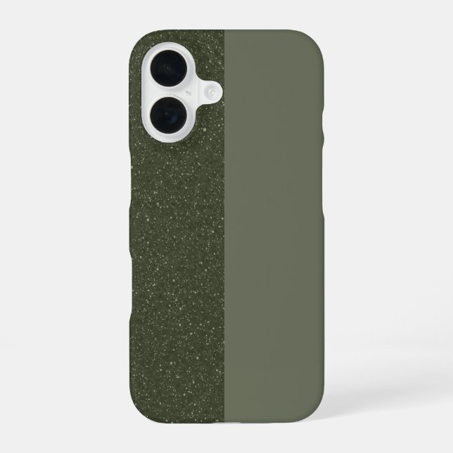 Customisable Moss & Glitter iPhone 16 Case (Back)
