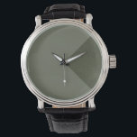 Customisable Moss Green Diagonal Watch<br><div class="desc">Make an impression with this sleek Moss Green Diagonal Watch — where modern colour theory meets minimalist design. Featuring a subtle diagonal division, one side matte and the other speckled, this timepiece captures balance and motion in a single glance. Its earthy yet sophisticated tone makes it ideal for both professional...</div>