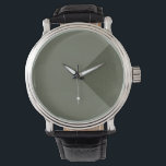 Customisable Moss Green Diagonal Watch<br><div class="desc">Make an impression with this sleek Moss Green Diagonal Watch — where modern colour theory meets minimalist design. Featuring a subtle diagonal division, one side matte and the other speckled, this timepiece captures balance and motion in a single glance. Its earthy yet sophisticated tone makes it ideal for both professional...</div>