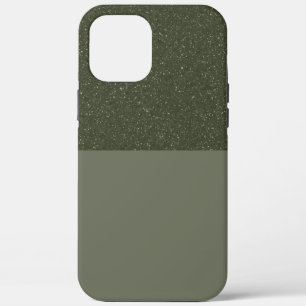 Customisable Moss Green Glitter iPhone Case
