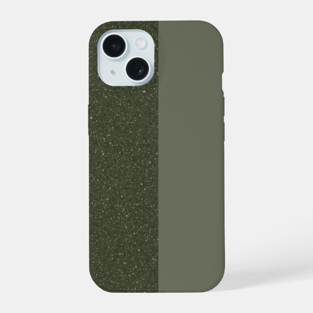 Customisable Moss Green Noise iPhone 15 Case (Back)