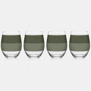 Customisable Moss Green Sparkle Stripe Glasses