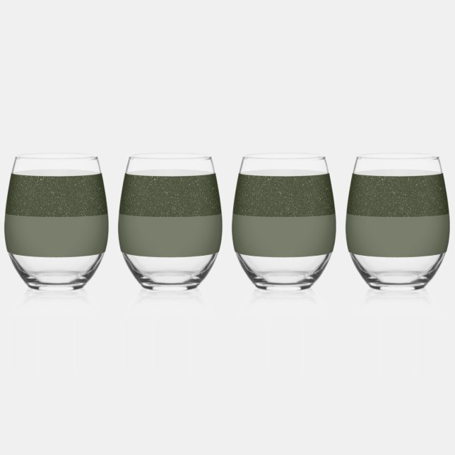 Customisable Moss Green Sparkle Stripe Glasses (Front)