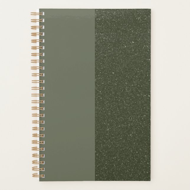 Customisable Moss Green Split Planner (Front)