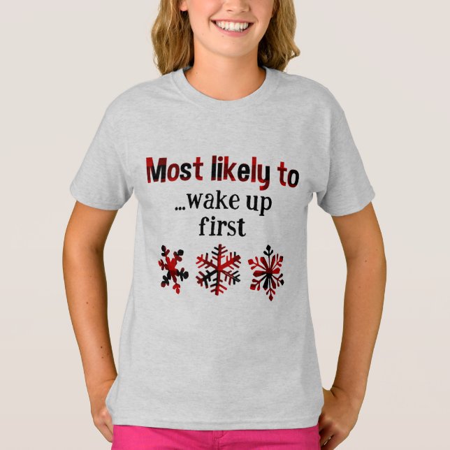 Customisable Most Likely To Christmas T-Shirt (Front)