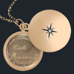Customisable Mother Of Bride Keepsake Gold Locket<br><div class="desc">Replace Mother Of The Brides first name and last name initial with correct information, and the date of your marriage, on this elegant keepsake necklace, in the "Personalise It" box on the right of this product page. You may choose to change and/or delete any of the information on necklace. Font,...</div>