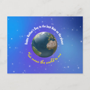 Customisable Mother's Day novelty Earth Postcard