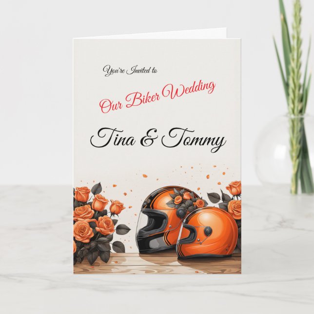Customisable Motorcycle Biker Wedding Invitation (Front)