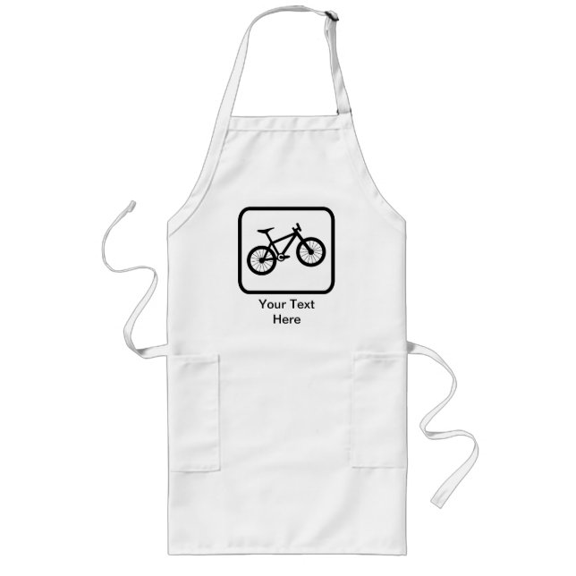 Customisable Mountain Biker Logo Long Apron (Front)