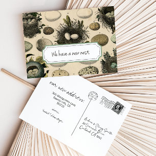 Customisable Moving Announcement  // Vintage Bird Postcard
