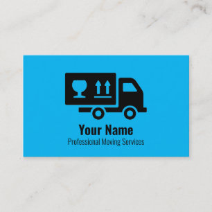 Customisable moving services blue business card
