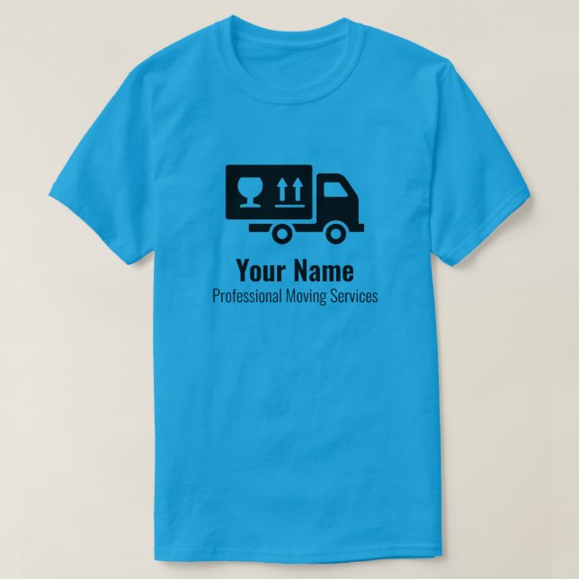 Customisable moving services blue T-Shirt (Design Front)