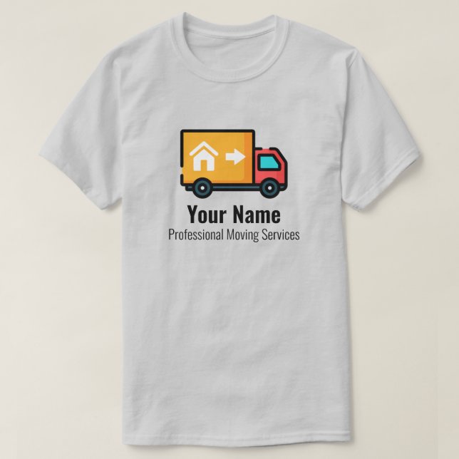 Customisable moving services truck T-Shirt (Design Front)