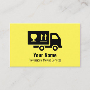 Customisable moving services yellow business card