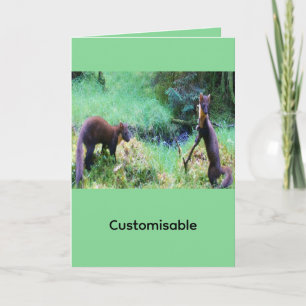 Customisable Mr & Mrs Pine Marten Greeting Card