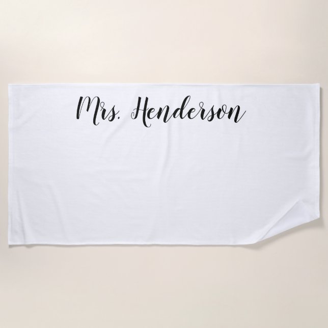 Customisable Mrs. Beach Towel (Front)