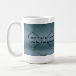Customisable Mug - Trellis Pattern Blue Background