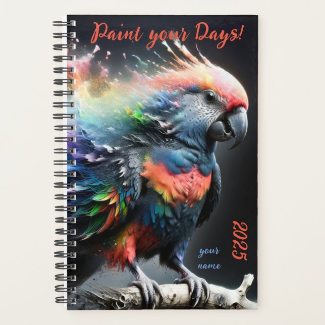 Customisable "Multicolor Parrot" Planner (Front)