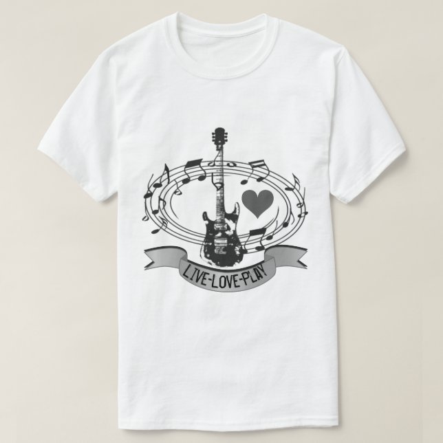 Customisable Music And Guitar Theme T-Shirt (Design Front)