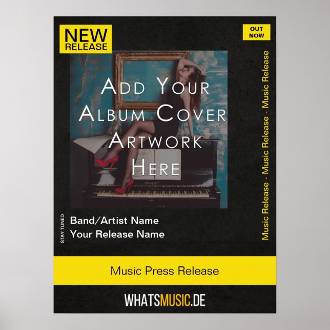 Customisable Music Release Poster with QR Code (Front)